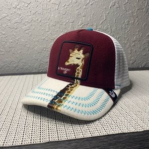 Goorin Bros Burgundy and White Giraffe Trucker Hat
